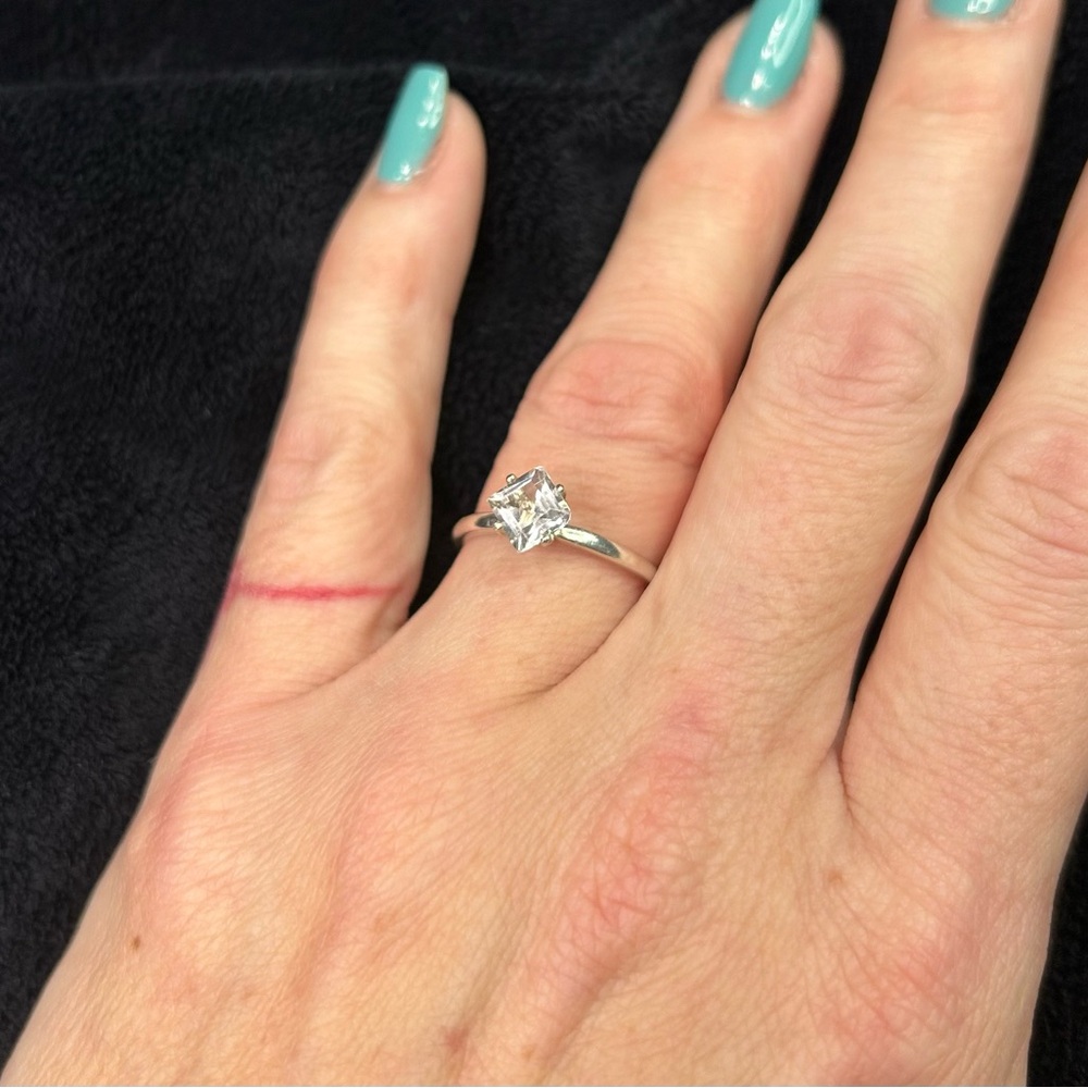 Sterling Silver Ring With Offset Solitaire Prince… - image 6